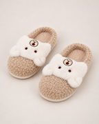 Women's Fluffy Slippers - Teddy Bear Style, google-safe toe-forward hero