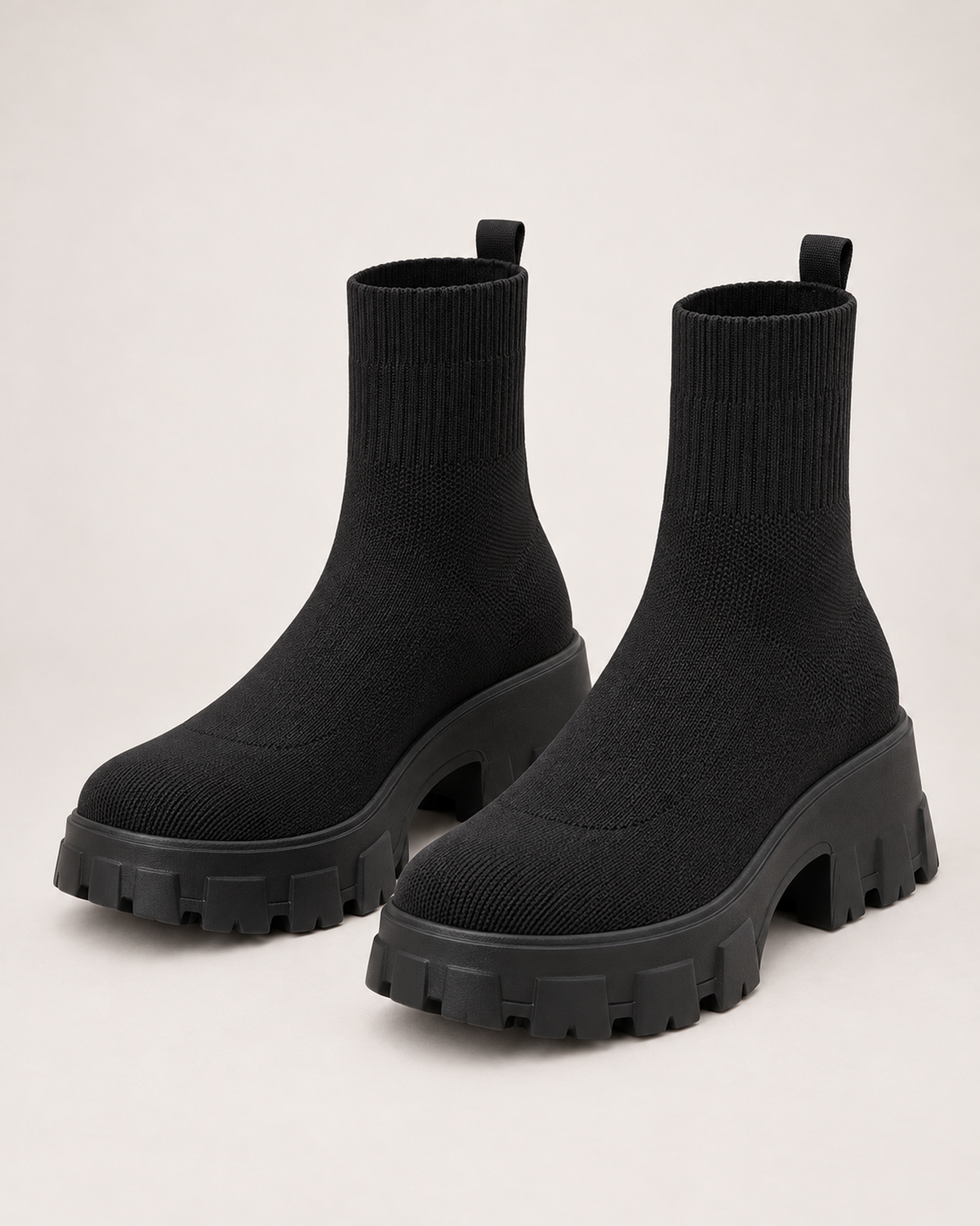 Women's Sock Boots - Chunky Platform Style, google-safe clean pair hero