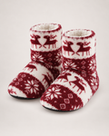 Women's Christmas Slipper Boots – Reindeer Print, toe-forward product-only hero on the fixed studio background