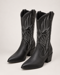 Women's Western Boots – Pointed Toe in Black, three-quarter hero view