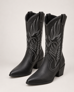 Women's Western Boots – Pointed Toe in Black, three-quarter hero view