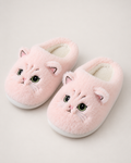 Women's Cat Slippers in Pink, studio hero