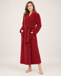 Women's Dressing Gown - Jacquard Shawl-Collar Style, strong full-length studio hero