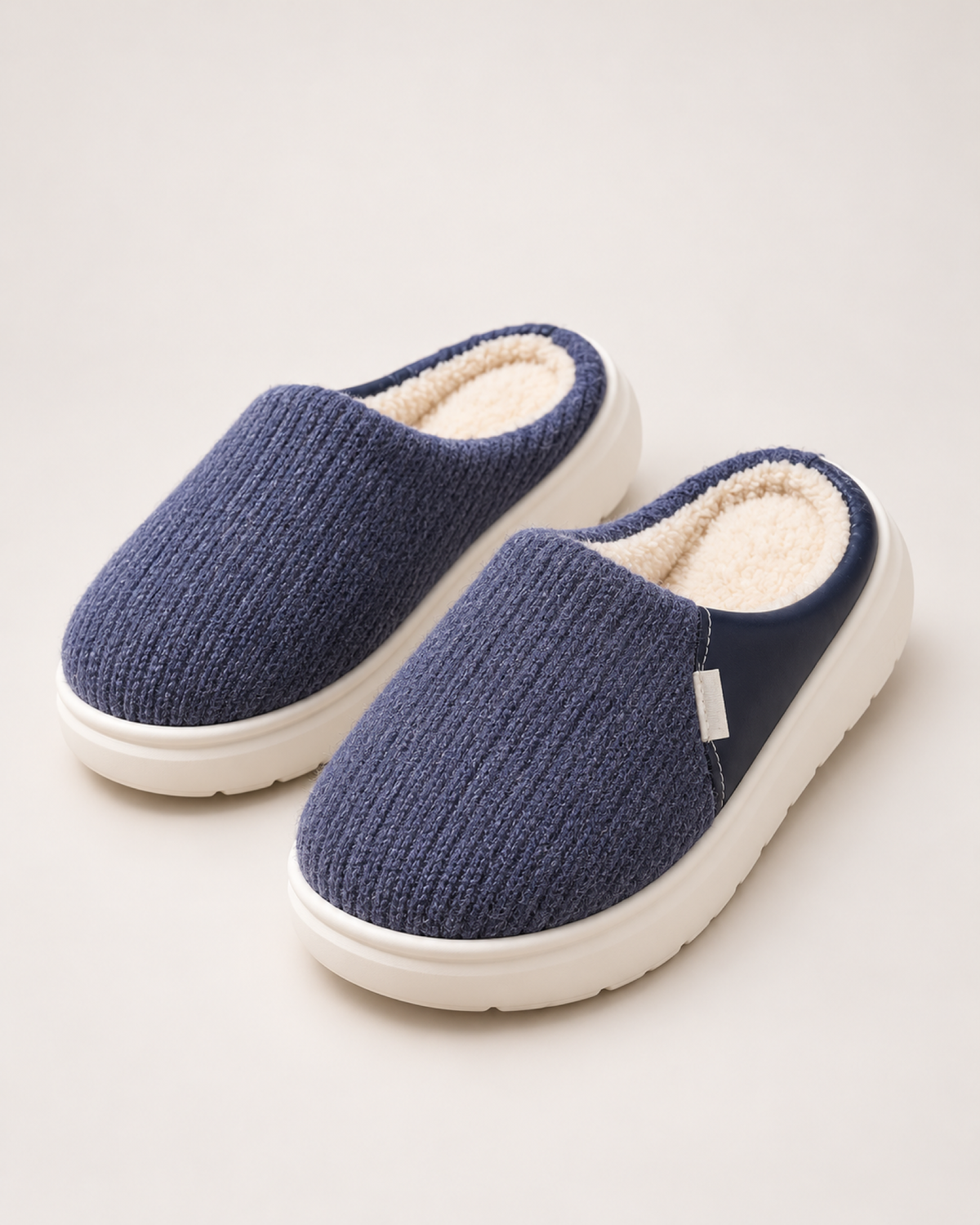 Men's Warm Slippers - Knitted Thick Sole Style, google shopping-safe toe-forward hero