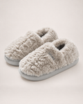 Men's Plush Closed Back Slippers in Grey, product focused view