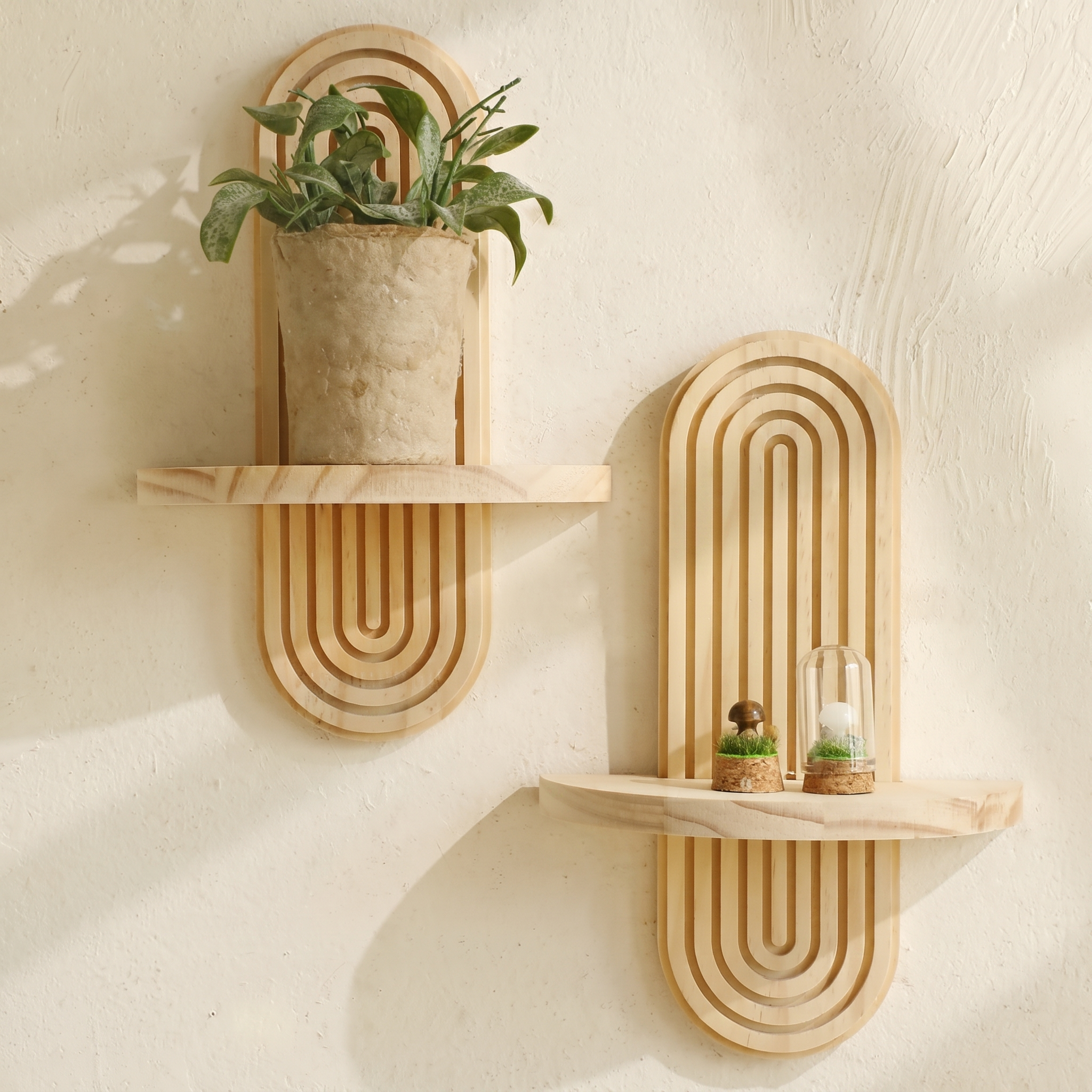 Solenne Arched Wall Planter in Halo Pair — Hero arrangement of the complete Halo Pair set.