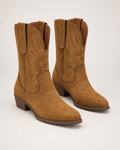 Women's Western Boots: Pointed-Toe Suede-Effect Style in UK 3, pair three quarter hero