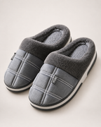 Men's Ribbed Sole Slippers in Grey, product focused view