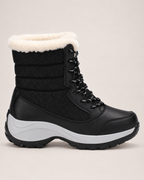 Women's Snow Boots - Faux-Fur Lace-Up Style, outer side view showing shaft and sole profile