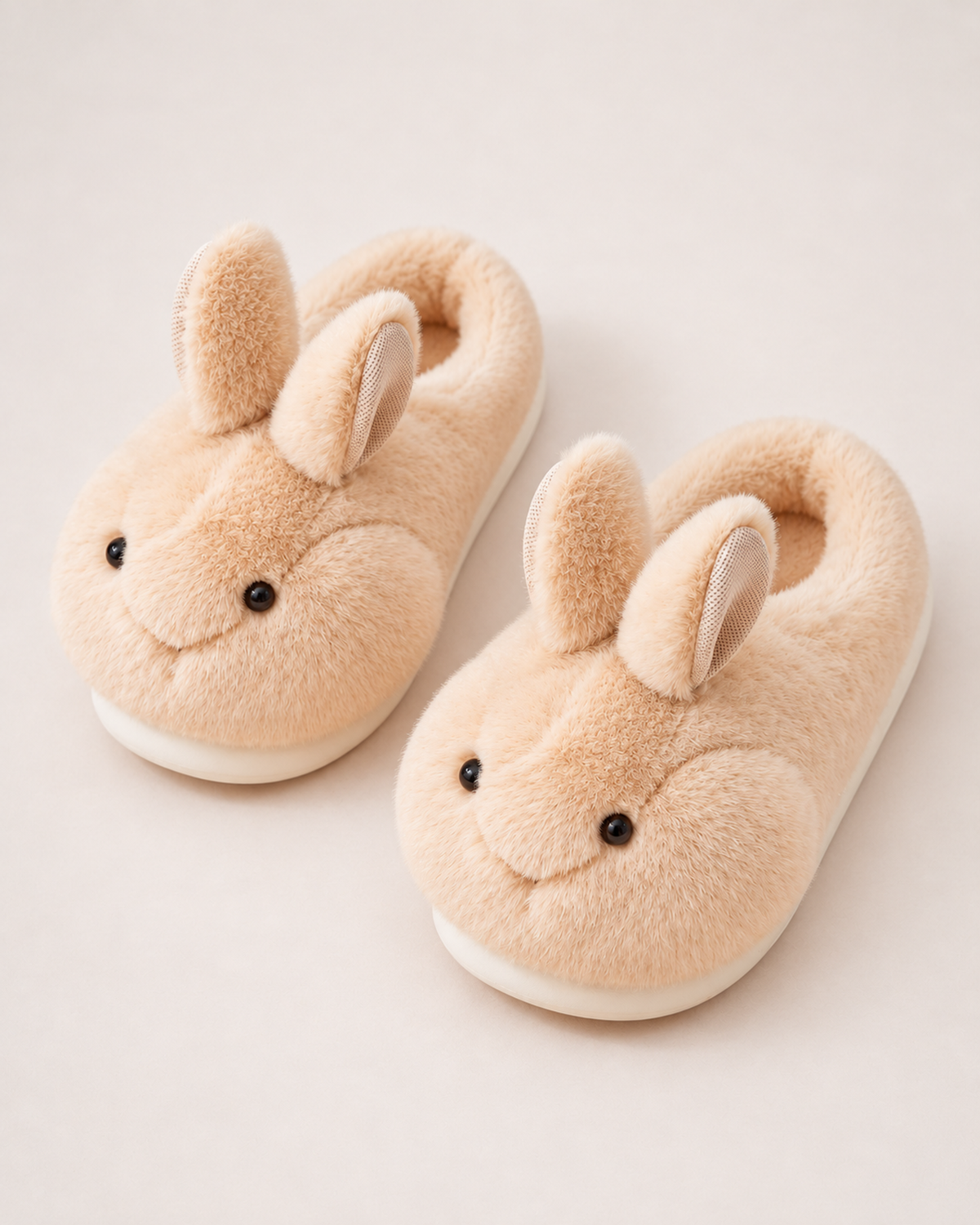 Women's Fluffy Slippers - Plush Rabbit Style, true side profile