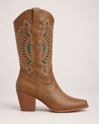 Women's Western Boots – Embroidered Square Toe in UK 3, side profile