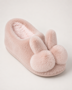 Women's Bunny Slippers in Pink, side profile