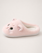Women's Cat Slippers in Pink, side profile