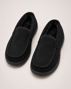 Men's House Slippers - Plaid Warm-Lined Style, side profile proving the complete construction