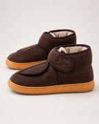 Men's Slipper Boots - Thick Sole Plush Style, side profile proving the complete construction