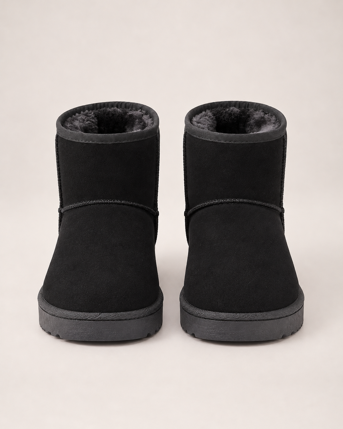 Women's Snow Boots - Faux-Fur Lined Ankle Style, straight front pair view showing toe and pair consistency