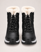 Women's Snow Boots - Faux-Fur Lace-Up Style, straight front pair view showing toe and pair consistency