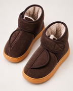 Men's Slipper Boots - Thick Sole Plush Style, elevated view showing openings and lining