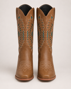 Women's Western Boots – Embroidered Square Toe in UK 3, front view