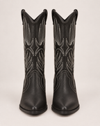 Women's Western Boots – Pointed Toe in Black, front view