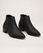 Women's Ankle Boots - Side-Zip Mid-Heel Style, straight front pair view