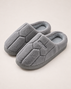 Men's Slippers - Quilted Sport-Patch Style, elevated front view