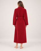 Women's Dressing Gown - Jacquard Shawl-Collar Style, full rear view