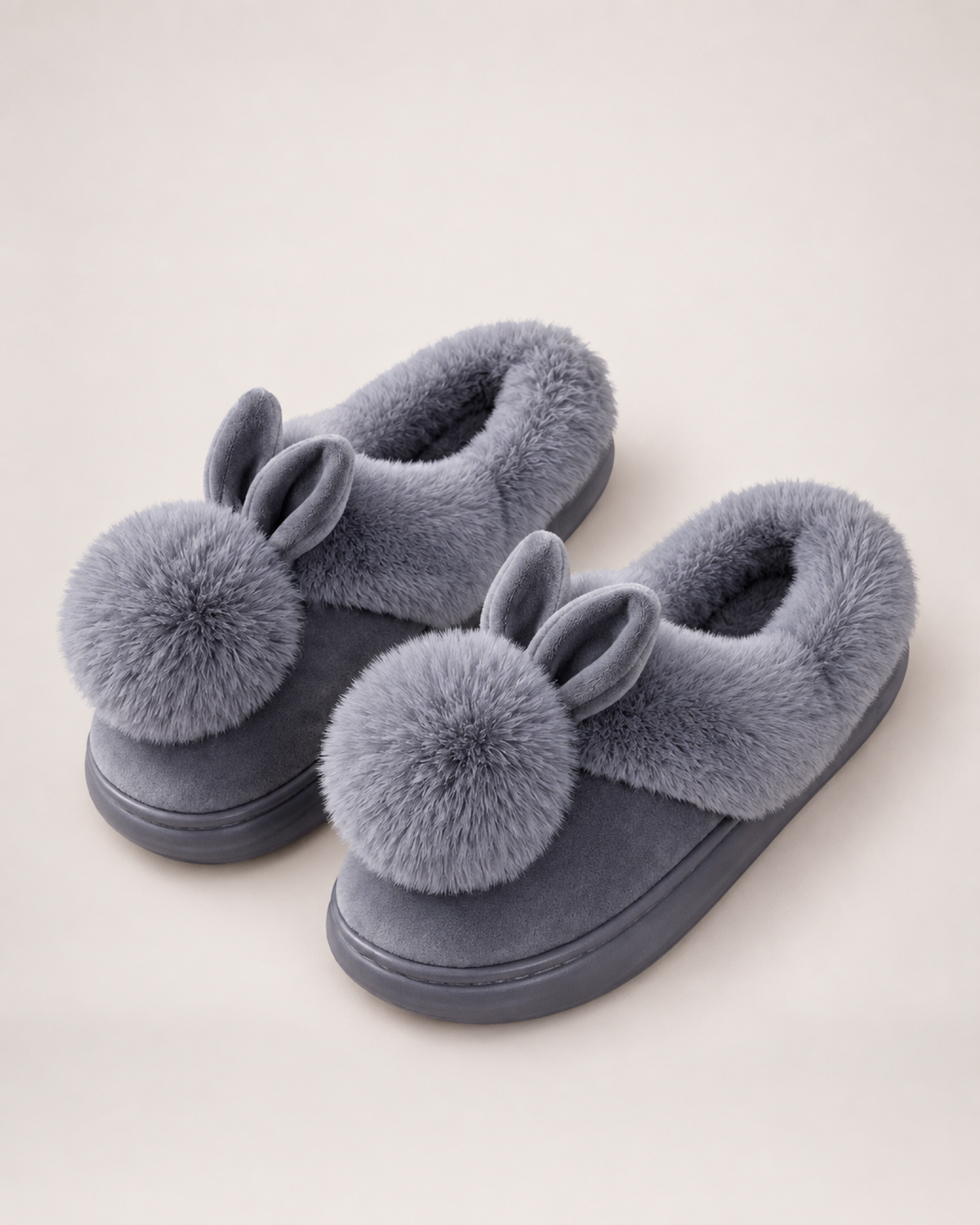 Women's Closed Back Slippers in Grey, front top view