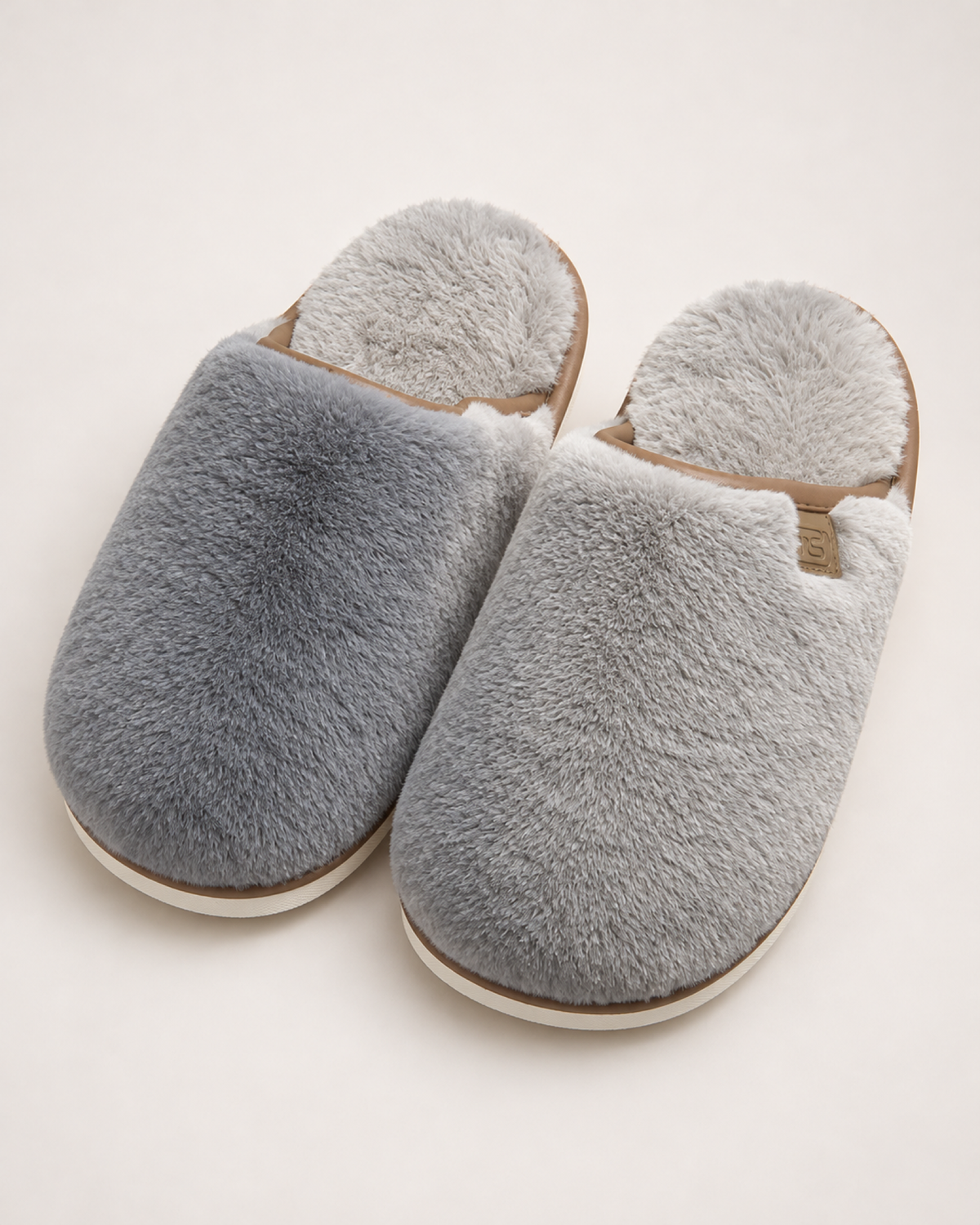 Men's Slippers: Soft Plush House Style, elevated front top