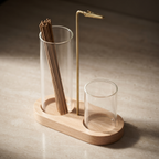 Aurelia Figure-Eight Incense Burner in Natural Glow — Show material quality and exact construction.