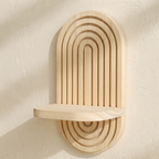 Solenne Arched Wall Planter in Halo Pair — Show pale wood grain and nested arch craftsmanship.