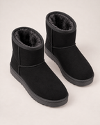 Women's Snow Boots - Faux-Fur Lined Ankle Style, elevated top view showing openings and upper construction