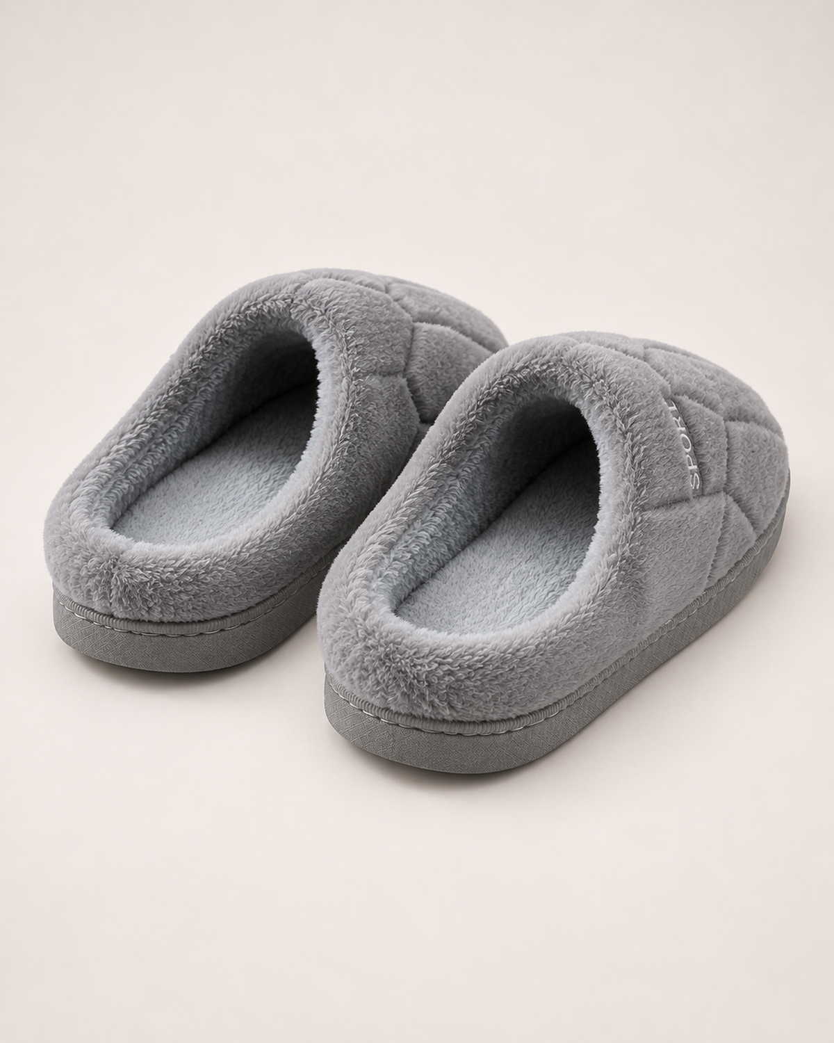 Men's Slippers - Quilted Sport-Patch Style, rear construction view
