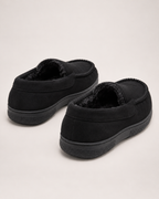 Men's House Slippers - Plaid Warm-Lined Style, rear view showing openings and heel construction