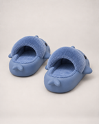 Women's Shark Slippers in Blue, rear view