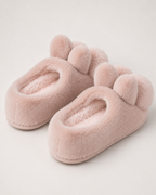 Women's Bunny Slippers in Pink, rear view