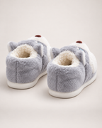 Husky Closed Back Slippers in Light Grey, back heel view