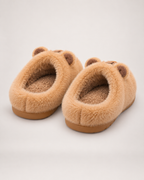 Kids' Capybara Slippers in Light Coffee, back heel view