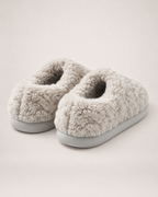 Men's Plush Closed Back Slippers in Grey, back heel view