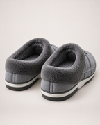Men's Ribbed Sole Slippers in Grey, back heel view