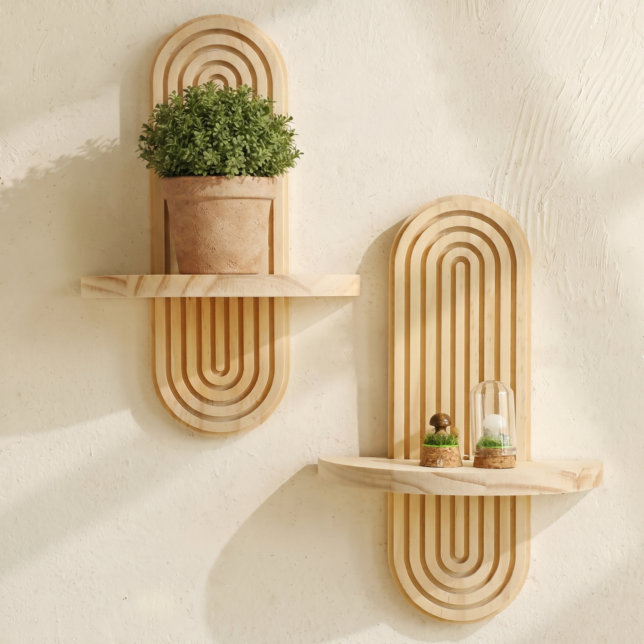 Solenne Arched Wall Planter in Halo Pair — Demonstrate practical decorative styling.