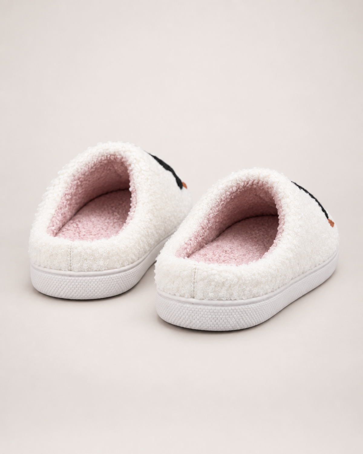 Embroidered Animal Slippers in Dachshund, back heel view