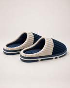 Men's Slippers: Two-Tone Corduroy Style, rear heel view