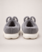 Cartoon Closed Back Slippers in Blue & Grey, back heel view