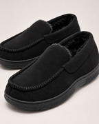 Men's House Slippers - Plaid Warm-Lined Style, close detail of verified construction