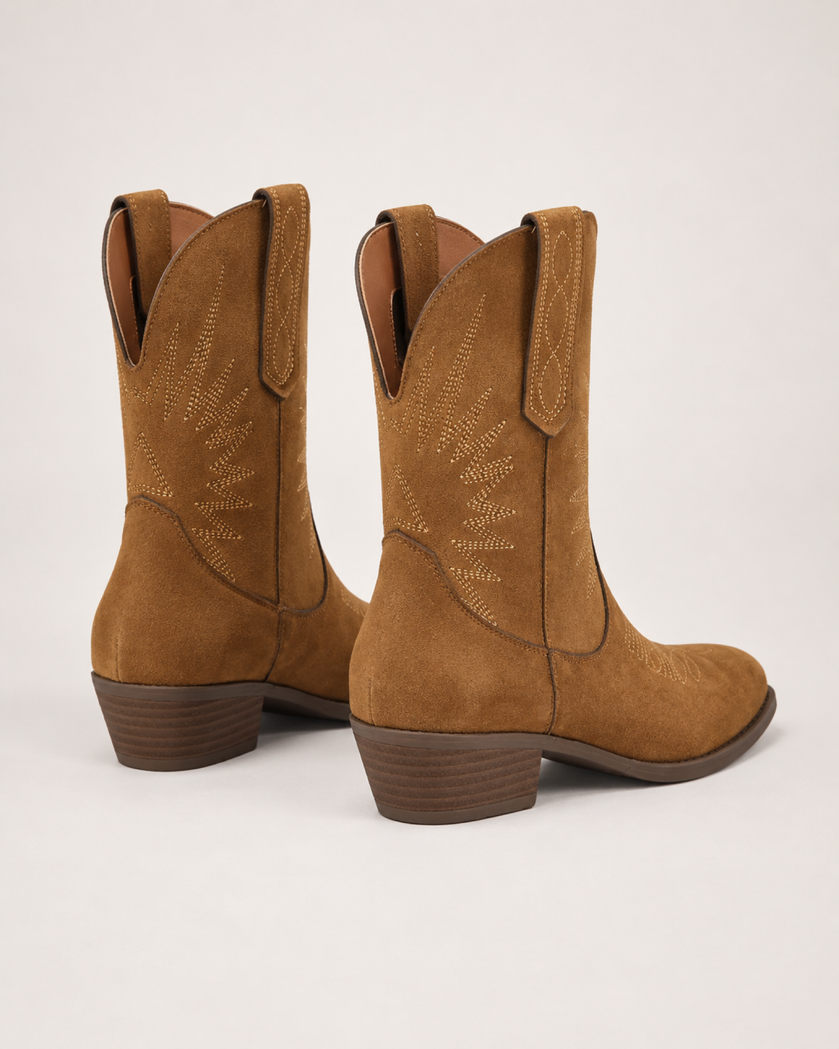Women's Western Boots: Pointed-Toe Suede-Effect Style in UK 3, pair rear three quarter