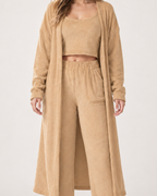 Women's Three Piece Loungewear Set in Camel, product detail