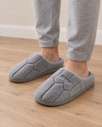 Men's Slippers - Quilted Sport-Patch Style, only worn lifestyle image
