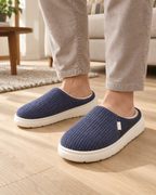 Men's Warm Slippers - Knitted Thick Sole Style, only lifestyle image, later in the gallery