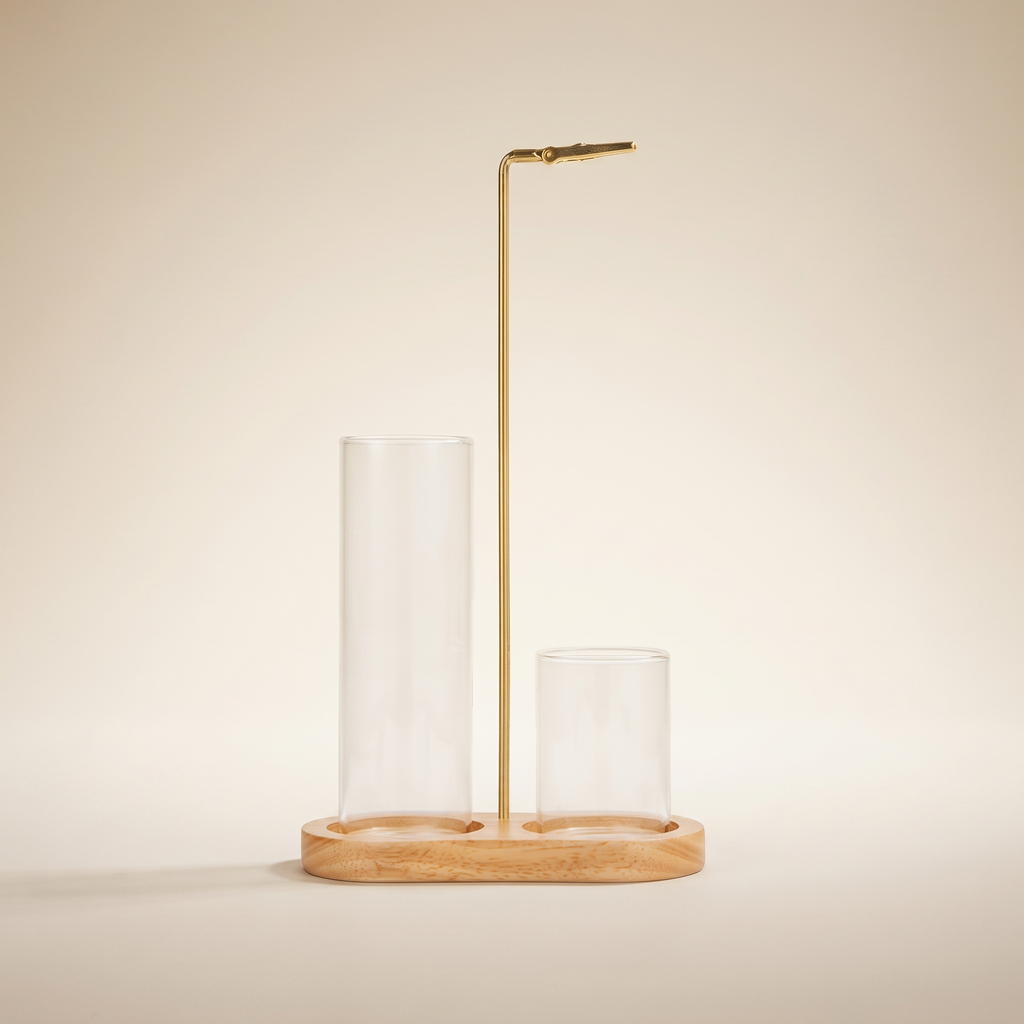 Aurelia Figure-Eight Incense Burner in Natural Glow — Clean catalogue view for shape recognition.